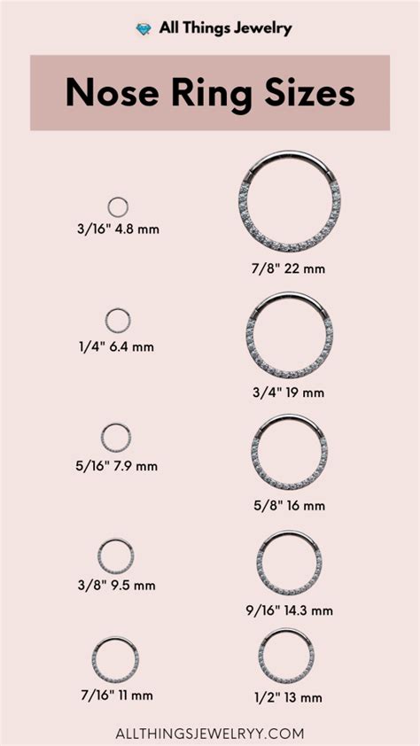 nose rings sizes chart.